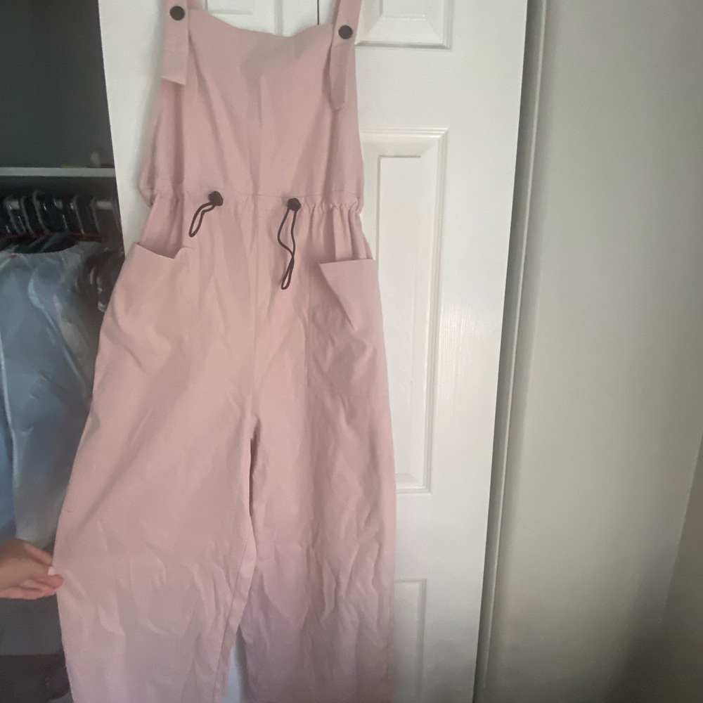 Pink Overalls with Adjustable Straps and Waistband
